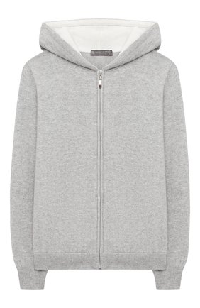 Детский кашемировый кардиган с капюшоном GIORGETTI CASHMERE светло-серого цвета по цене 28450 руб., арт. MB1674/8A-14A | Фото 1 Детский кашемировый кардиган с капюшоном GIORGETTI CASHMERE светло-серого цвета, арт. MB1674/8A-14A | Фото 1