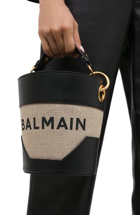 Женская сумка b-saddler 14 BALMAIN черно-белого цвета по цене 122500 руб., арт. UN0S591/TCAT | Фото 2 Женская сумка b-saddler 14 BALMAIN черно-белого цвета, арт. UN0S591/TCAT | Фото 2