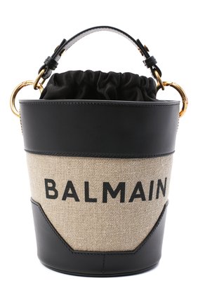Женская сумка b-saddler 14 BALMAIN черно-белого цвета, арт. UN0S591/TCAT | Фото 1 (Размер: mini; Сумки-технические: Сумки top-handle, Сумки через плечо; Материал: Текстиль)