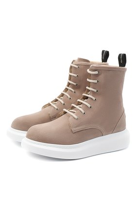Женские кожаные ботинки ALEXANDER MCQUEEN серого цвета по цене 66000 руб., арт. 609651/WHWJ8 | Фото 1 Женские кожаные ботинки ALEXANDER MCQUEEN серого цвета, арт. 609651/WHWJ8 | Фото 1