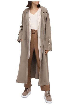 Женские кожаные ботинки ALEXANDER MCQUEEN серого цвета по цене 66000 руб., арт. 609651/WHWJ8 | Фото 2 Женские кожаные ботинки ALEXANDER MCQUEEN серого цвета, арт. 609651/WHWJ8 | Фото 2