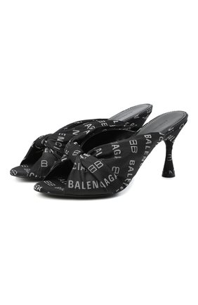 Женские мюли drapy BALENCIAGA черно-белого цвета по цене 56250 руб., арт. 623334/W2BX0 | Фото 1 Женские мюли drapy BALENCIAGA черно-белого цвета, арт. 623334/W2BX0 | Фото 1