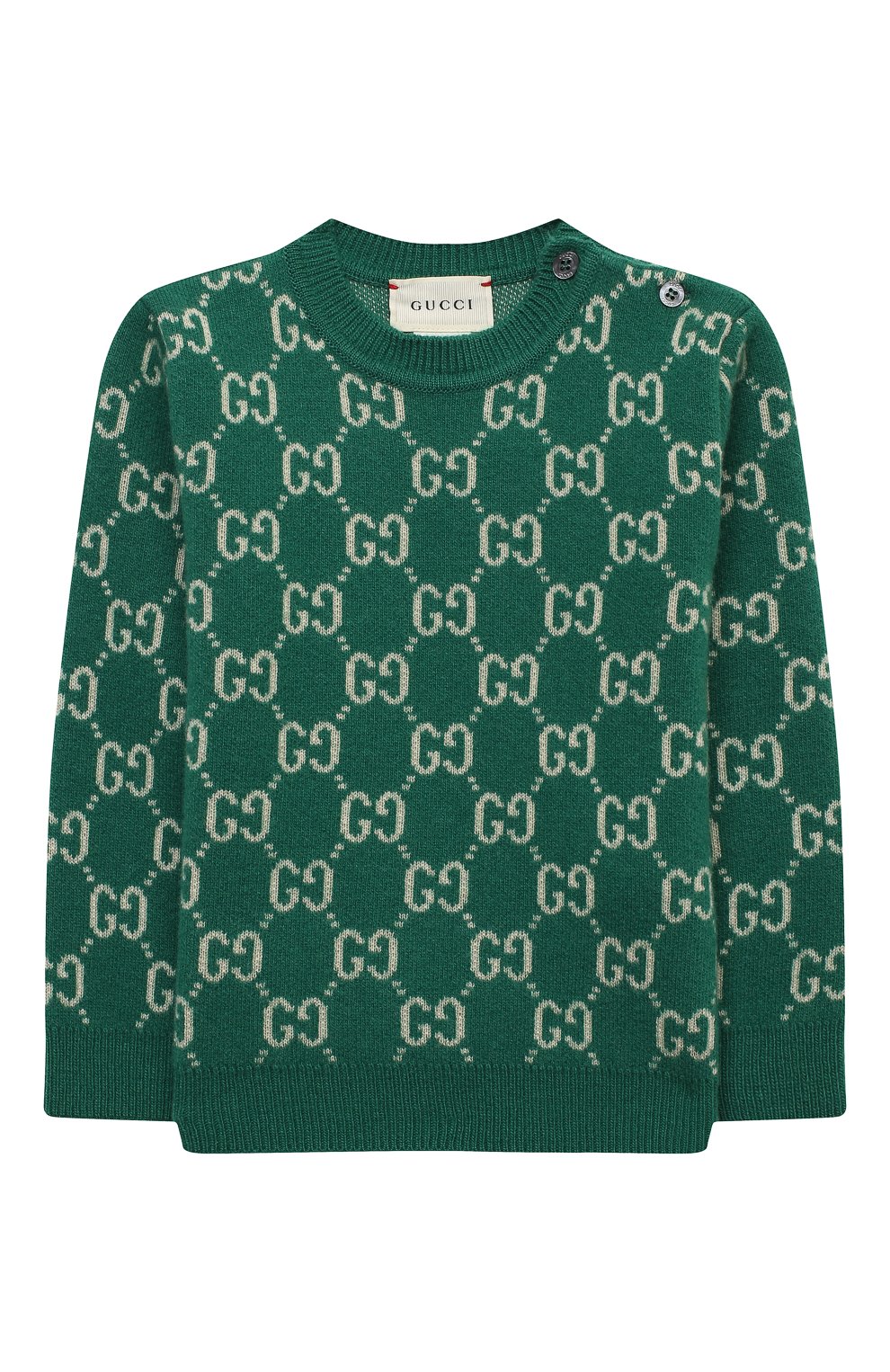 Детский шерстяной пуловер GUCCI зеленого цвета, арт. 615411/XKBD7 | Фото 1