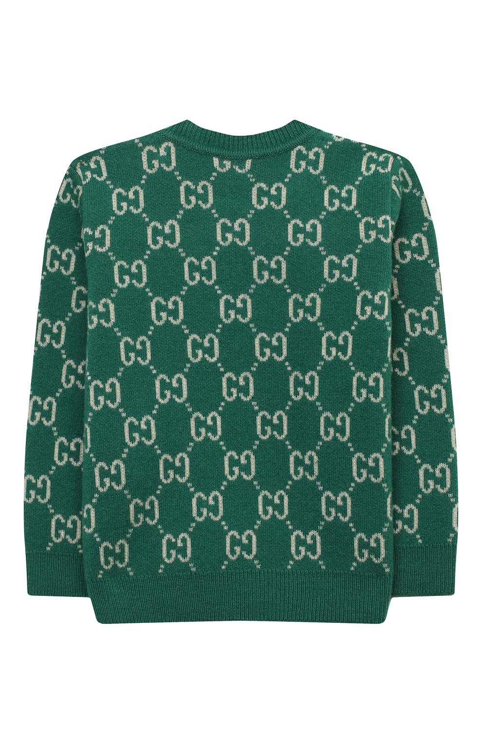 Детский шерстяной пуловер GUCCI зеленого цвета по цене 20700 руб., арт. 615411/XKBD7 | Фото 2 Детский шерстяной пуловер GUCCI зеленого цвета, арт. 615411/XKBD7 | Фото 2