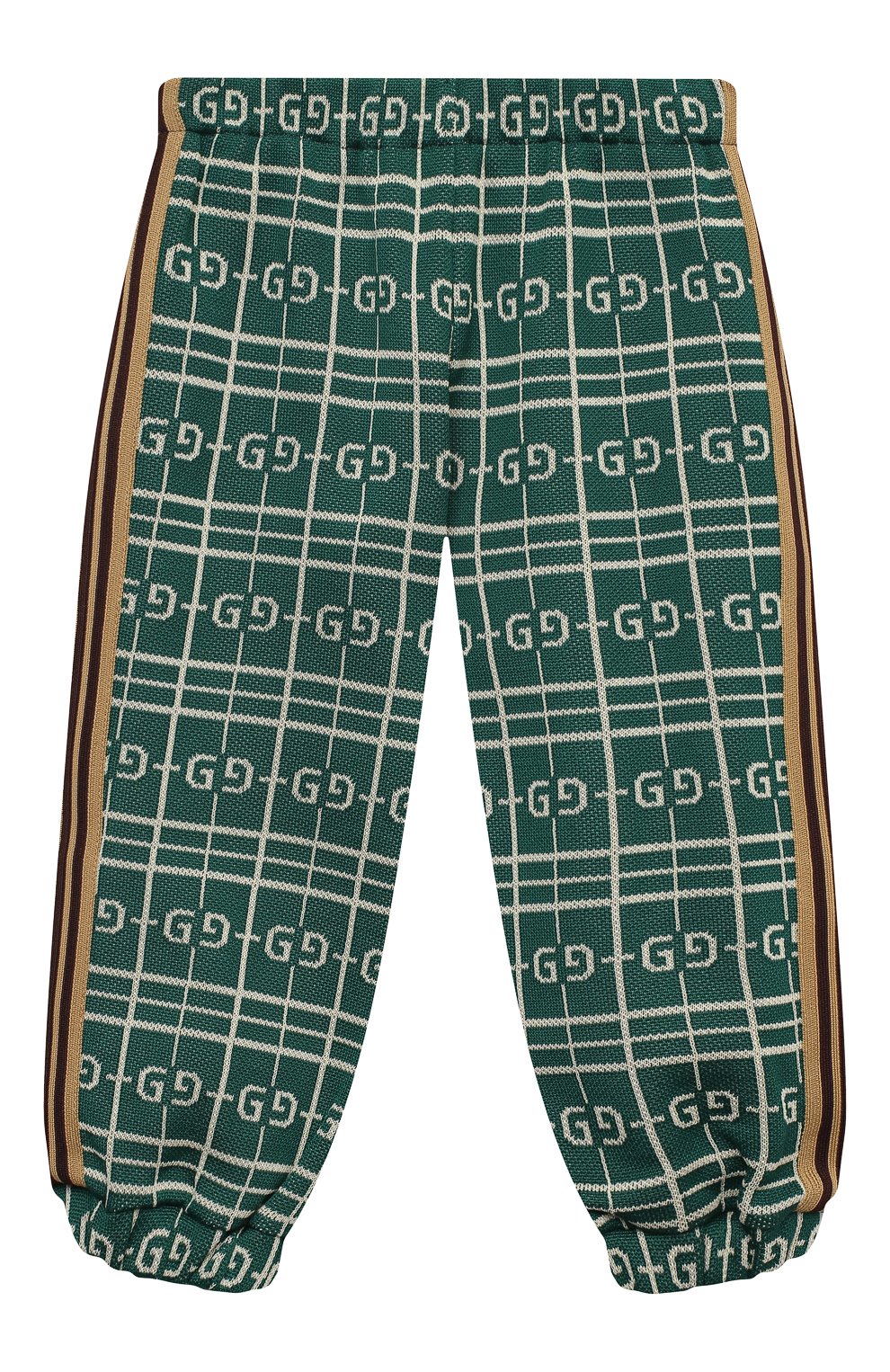 Детские хлопковые джоггеры GUCCI зеленого цвета, арт. 626307/XJCPK | Фото 1