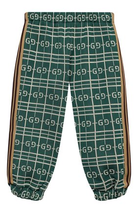Детские хлопковые джоггеры GUCCI зеленого цвета по цене 24400 руб., арт. 626307/XJCPK | Фото 1 Детские хлопковые джоггеры GUCCI зеленого цвета, арт. 626307/XJCPK | Фото 1