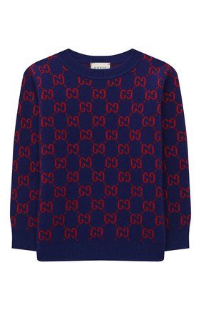 Детский шерстяной пуловер GUCCI темно-синего цвета по цене 26400 руб., арт. 615384/XKBD7 | Фото 1 Детский шерстяной пуловер GUCCI темно-синего цвета, арт. 615384/XKBD7 | Фото 1