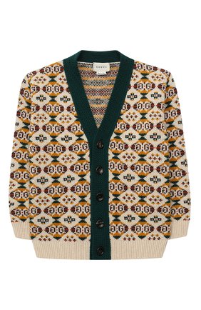 Детский шерстяной кардиган GUCCI бежевого цвета по цене 65850 руб., арт. 625270/XKBEJ | Фото 1 Детский шерстяной кардиган GUCCI бежевого цвета, арт. 625270/XKBEJ | Фото 1 (Рукава: Длинные; Материал внешний: Шерсть; Мальчики Кросс-КТ: Кардиган-одежда; Региональные ограничения белый список (Axapta Mercury): RU; Ростовка одежда: 10 - 11 лет | 140 - 146см, 12 лет | 152 см, 4 года | 104 см, 5 лет | 110 см, 6 лет | 116 см, 8 лет | 128 см)