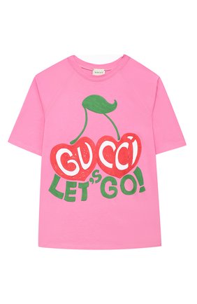 Детская хлопковая футболка GUCCI фуксия цвета по цене 10800 руб., арт. 636574/XJCSX | Фото 1 Детская хлопковая футболка GUCCI фуксия цвета, арт. 636574/XJCSX | Фото 1