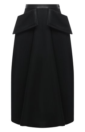 Женская юбка LOEWE черного цвета, арт. S359344XAN | Фото 1 (Материал внешний: Хлопок, Вискоза, Лен; Длина Ж (юбки, платья, шорты): Миди; Женское Кросс-КТ: Юбка-одежда; Стили: Кэжуэл)