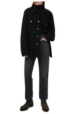 Женские замшевые ботинки KITON хаки цвета по цене 105000 руб., арт. D50805X04T78 | Фото 2 Женские замшевые ботинки KITON хаки цвета, арт. D50805X04T78 | Фото 2