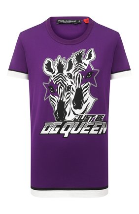 Женская хлопковая футболка DOLCE & GABBANA фиолетового цвета по цене 36100 руб., арт. F8M20T/FI7V7 | Фото 1 Женская хлопковая футболка DOLCE & GABBANA фиолетового цвета, арт. F8M20T/FI7V7 | Фото 1