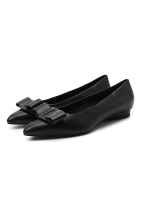 Женские кожаные балетки SALVATORE FERRAGAMO черного цвета по цене 62000 руб., арт. Z-07305951C | Фото 1 Женские кожаные балетки SALVATORE FERRAGAMO черного цвета, арт. Z-07305951C | Фото 1