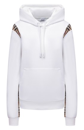 Женский хлопковое худи BURBERRY белого цвета по цене 50200 руб., арт. 8032129 | Фото 1 Женский хлопковое худи BURBERRY белого цвета, арт. 8032129 | Фото 1