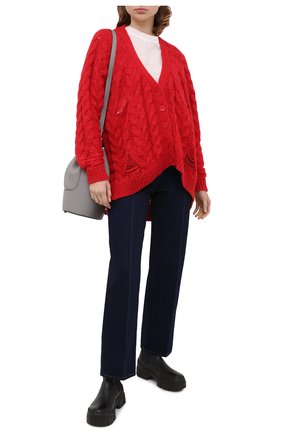Женский шерстяной кардиган STELLA MCCARTNEY красного цвета по цене 75500 руб., арт. 601797/S2203 | Фото 2 Женский шерстяной кардиган STELLA MCCARTNEY красного цвета, арт. 601797/S2203 | Фото 2