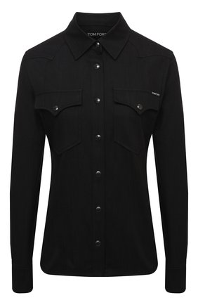 Женская хлопковая рубашка TOM FORD черного цвета по цене 153500 руб., арт. CAD016-DEX108 | Фото 1