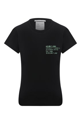 Женская хлопковая футболка HELMUT LANG черного цвета по цене 17050 руб., арт. K06DW504 | Фото 1 Женская хлопковая футболка HELMUT LANG черного цвета, арт. K06DW504 | Фото 1