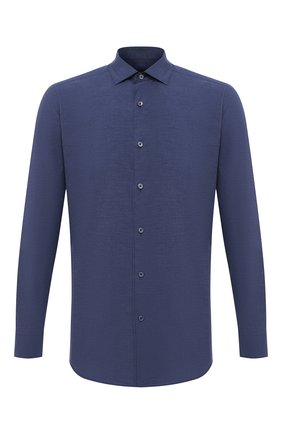 Мужская хлопковая рубашка ERMENEGILDO ZEGNA темно-синего цвета по цене 26400 руб., арт. UVX07/SAF2 | Фото 1 Мужская хлопковая рубашка ERMENEGILDO ZEGNA темно-синего цвета, арт. UVX07/SAF2 | Фото 1