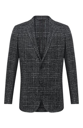 Мужской пиджак из шерсти и шелка ERMENEGILDO ZEGNA черно-белого цвета по цене 188500 руб., арт. UVC46/SDR | Фото 1 Мужской пиджак из шерсти и шелка ERMENEGILDO ZEGNA черно-белого цвета, арт. UVC46/SDR | Фото 1 (Длина (для топов): Стандартные; Материал внешний: Шерсть; Рукава: Длинные; Материал подклада: Хлопок; Случай: Повседневный; 1-2-бортные: Однобортные; Пиджаки М: Прямой; Стили: Классический)