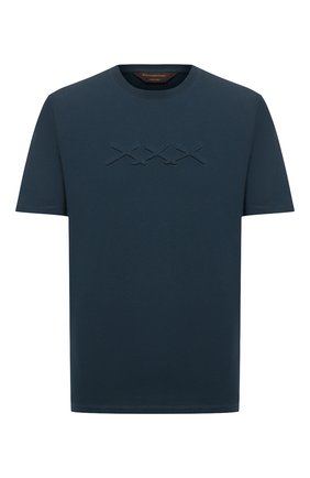 Мужская хлопковая футболка ZEGNA COUTURE синего цвета по цене 26300 руб., арт. CVCJ15/8VJ04 | Фото 1 Мужская хлопковая футболка ZEGNA COUTURE синего цвета, арт. CVCJ15/8VJ04 | Фото 1