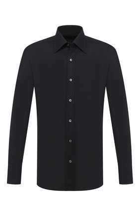 Мужская хлопковая сорочка TOM FORD черного цвета по цене 57250 руб., арт. QFT195/94S1JE | Фото 1 Мужская хлопковая сорочка TOM FORD черного цвета, арт. QFT195/94S1JE | Фото 1 (Рукава: Длинные; Длина (для топов): Стандартные; Материал внешний: Хлопок; Случай: Формальный; Стили: Классический; Воротник: Кент; Мужское Кросс-КТ: Сорочка-одежда; Манжеты: На пуговицах; Принт: Однотонные)