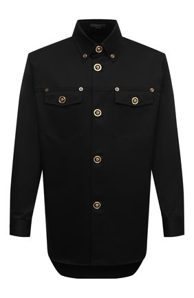 Мужская хлопковая рубашка VERSACE черного цвета по цене 99500 руб., арт. A80289/A229958 | Фото 1 Мужская хлопковая рубашка VERSACE черного цвета, арт. A80289/A229958 | Фото 1