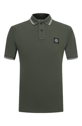 Мужское хлопковое поло STONE ISLAND зеленого цвета по цене 11450 руб., арт. 731522S18 | Фото 1 Мужское хлопковое поло STONE ISLAND зеленого цвета, арт. 731522S18 | Фото 1