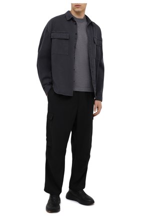 Мужской шерстяной джемпер STONE ISLAND серого цвета по цене 24450 руб., арт. 7315544C4 | Фото 2 Мужской шерстяной джемпер STONE ISLAND серого цвета, арт. 7315544C4 | Фото 2