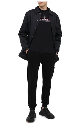 Мужской хлопковые джоггеры STONE ISLAND черного цвета по цене 22400 руб., арт. 731564520 | Фото 2 Мужской хлопковые джоггеры STONE ISLAND черного цвета, арт. 731564520 | Фото 2