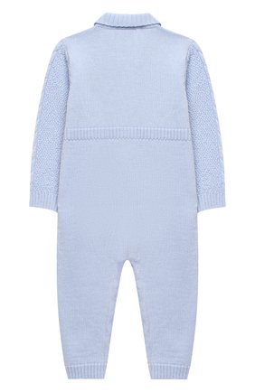 Детский шерстяной комбинезон BABY T голубого цвета по цене 9720 руб., арт. 20AI031TZ/18M-3A | Фото 2 Детский шерстяной комбинезон BABY T голубого цвета, арт. 20AI031TZ/18M-3A | Фото 2