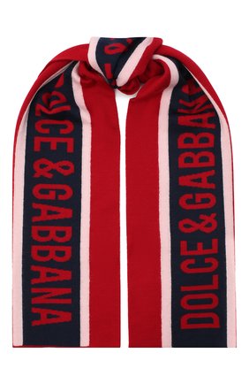 Детский шерстяной шарф DOLCE & GABBANA красного цвета, арт. LBKA53/JAVWG | Фото 1 (Материал: Шерсть, Текстиль; Региональные ограничения белый список (Axapta Mercury): RU)