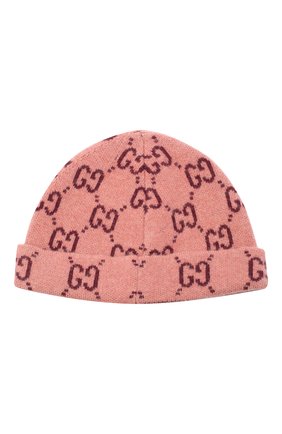 Детского шерстяная шапка GUCCI розового цвета, арт. 627559/3K206 | Фото 2 (Материал: Текстиль, Шерсть)