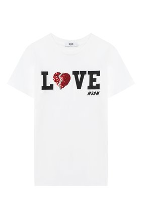 Детская хлопковая футболка MSGM KIDS белого цвета по цене 5655 руб., арт. 025135 | Фото 1 Детская хлопковая футболка MSGM KIDS белого цвета, арт. 025135 | Фото 1