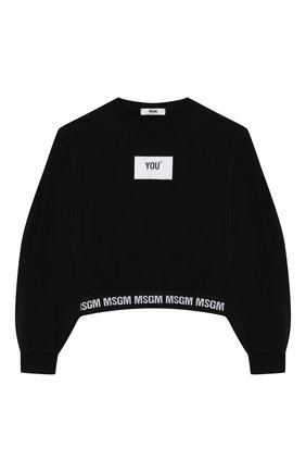 Детский хлопковый свитшот MSGM KIDS черного цвета по цене 7995 руб., арт. 025206 | Фото 1 Детский хлопковый свитшот MSGM KIDS черного цвета, арт. 025206 | Фото 1