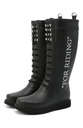 Женские сапоги for riding OFF-WHITE черно-белого цвета по цене 26400 руб., арт. 0WIA133E20PLA0011001 | Фото 1 Женские сапоги for riding OFF-WHITE черно-белого цвета, арт. 0WIA133E20PLA0011001 | Фото 1
