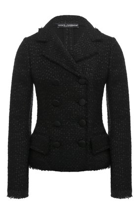 Женский двубортный жакет DOLCE & GABBANA черного цвета по цене 166500 руб., арт. F26A0T/HUMJZ | Фото 1 Женский двубортный жакет DOLCE & GABBANA черного цвета, арт. F26A0T/HUMJZ | Фото 1
