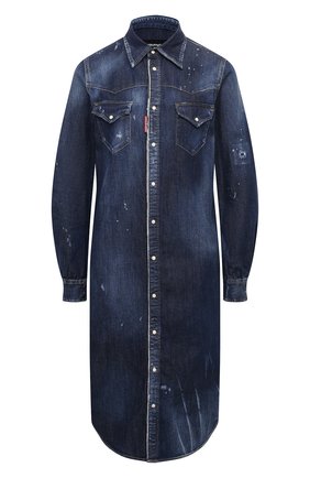 Женское джинсовое платье DSQUARED2 синего цвета по цене 56200 руб., арт. S75CV0320/S30341 | Фото 1 Женское джинсовое платье DSQUARED2 синего цвета, арт. S75CV0320/S30341 | Фото 1
