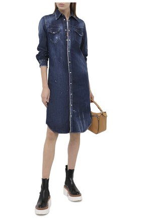 Женское джинсовое платье DSQUARED2 синего цвета по цене 56200 руб., арт. S75CV0320/S30341 | Фото 2 Женское джинсовое платье DSQUARED2 синего цвета, арт. S75CV0320/S30341 | Фото 2