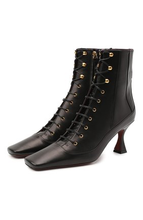 Женские кожаные ботильоны lace up duck MANU ATELIER черного цвета по цене 47950 руб., арт. 2019143 | Фото 1 Женские кожаные ботильоны lace up duck MANU ATELIER черного цвета, арт. 2019143 | Фото 1