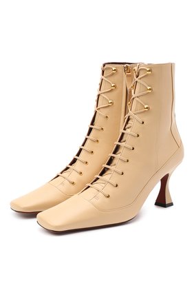 Женские кожаные ботильоны lace up duck MANU ATELIER бежевого цвета по цене 47950 руб., арт. 2019142 | Фото 1 Женские кожаные ботильоны lace up duck MANU ATELIER бежевого цвета, арт. 2019142 | Фото 1