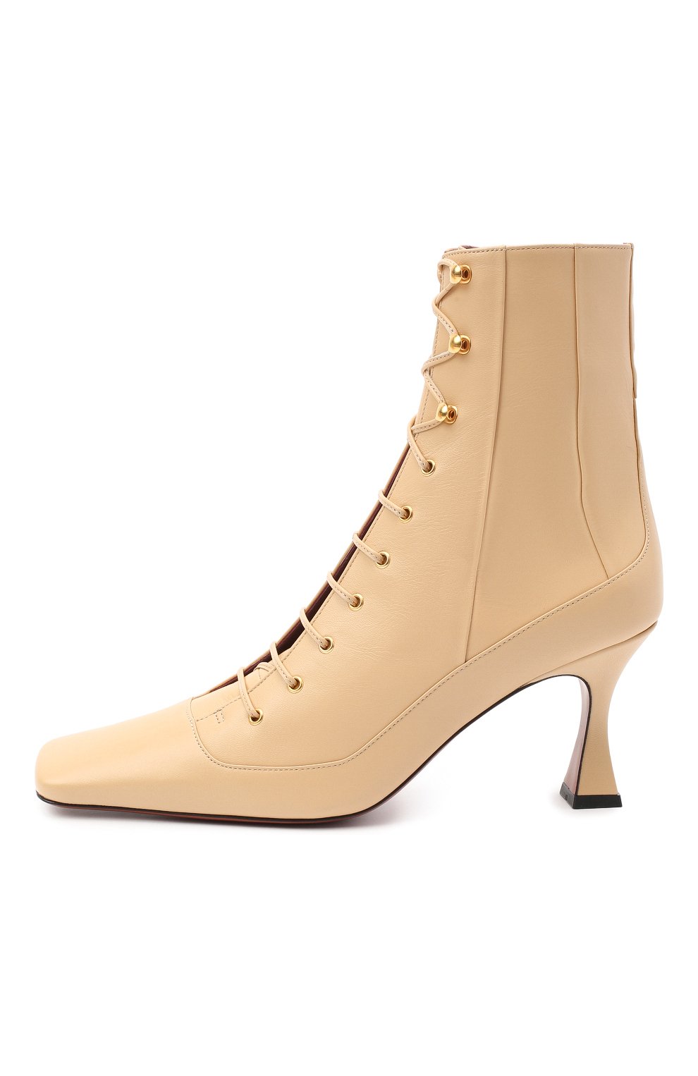 Женские бежевые кожаные ботильоны lace up duck MANU ATELIER — купить за ...