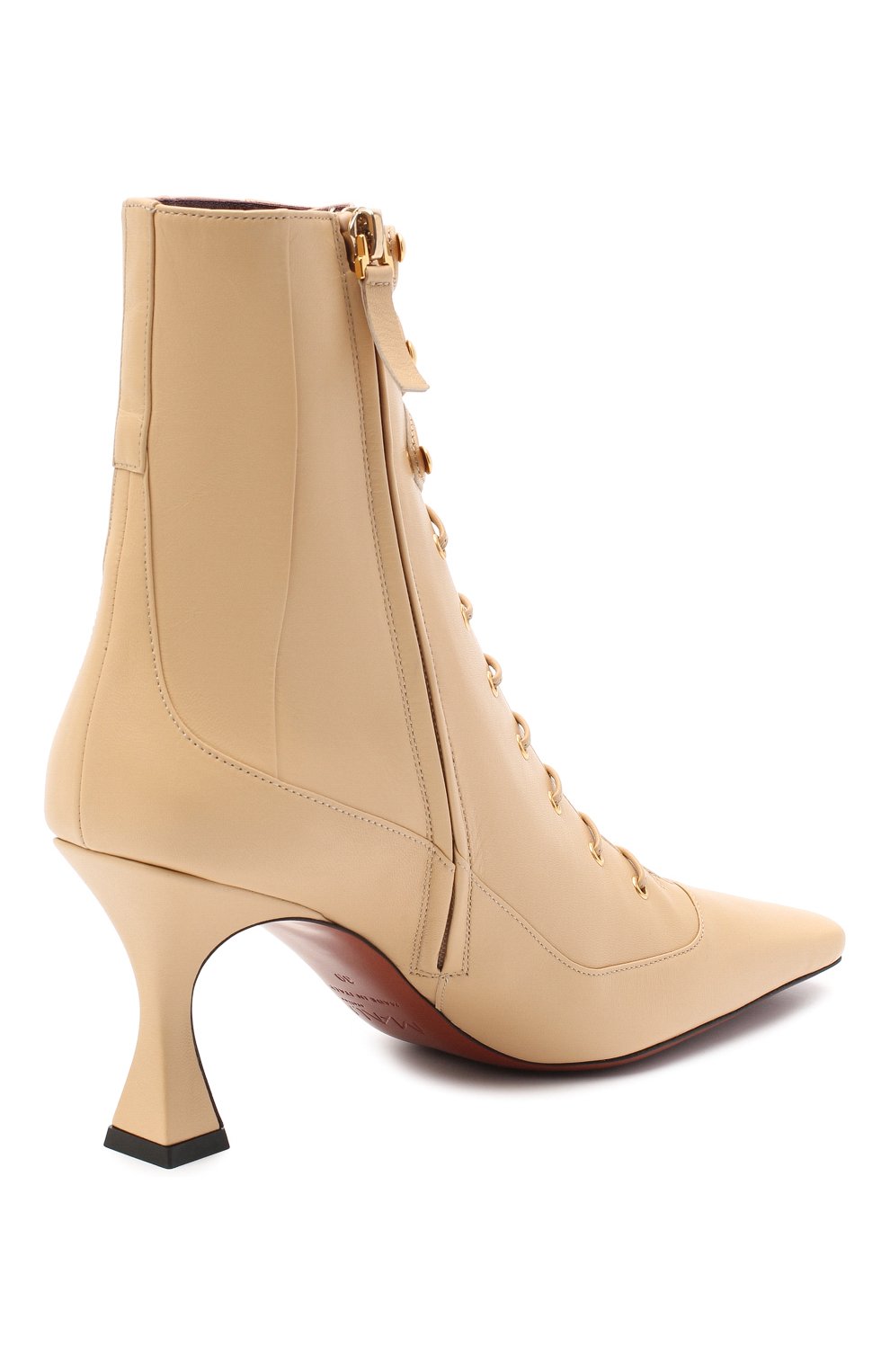 Женские бежевые кожаные ботильоны lace up duck MANU ATELIER — купить за ...