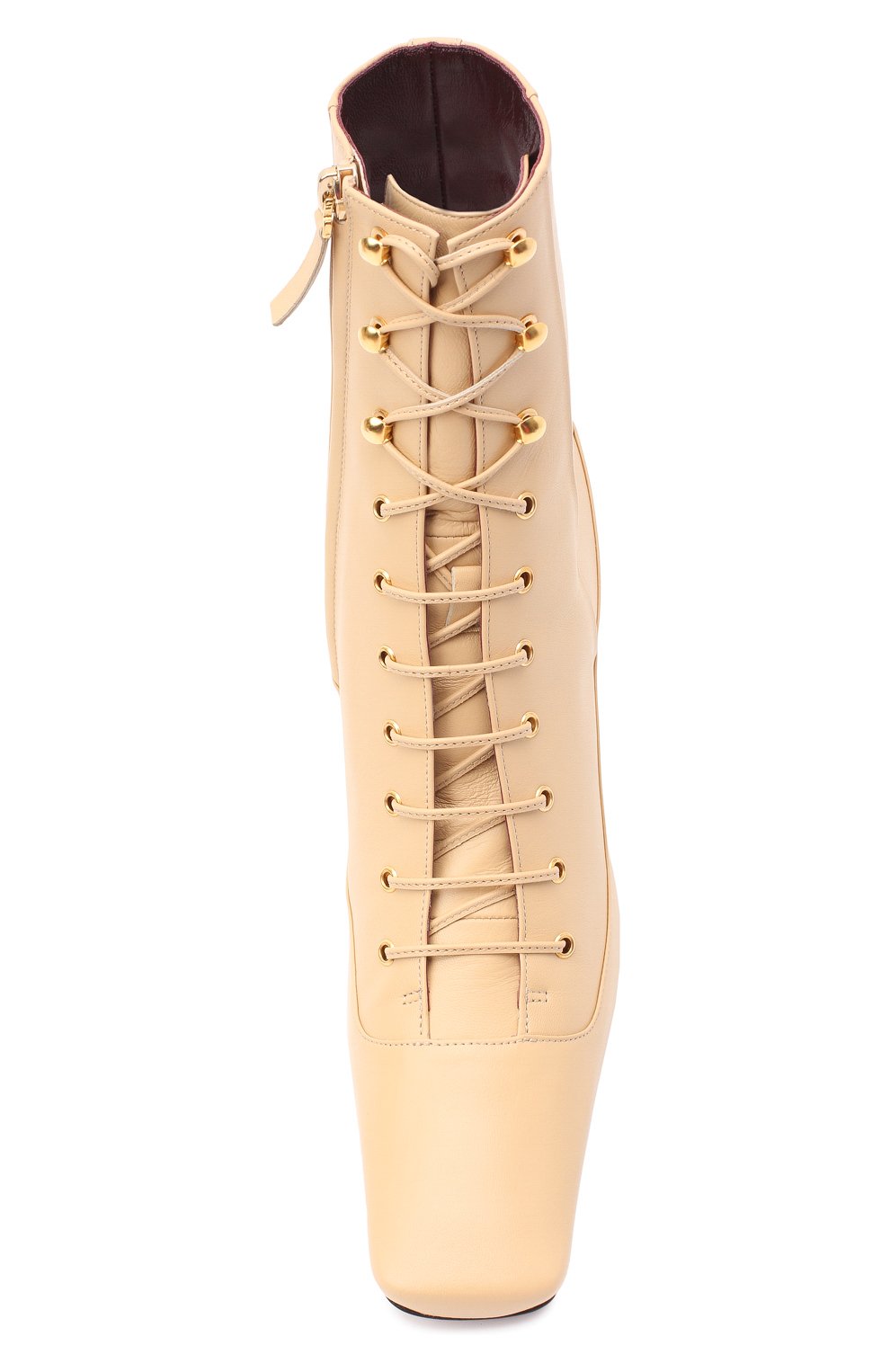 Женские бежевые кожаные ботильоны lace up duck MANU ATELIER — купить за ...