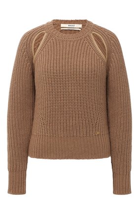 Женский шерстяной свитер BALLY бежевого цвета по цене 54050 руб., арт. L5LR468K-8J453/97 | Фото 1 Женский шерстяной свитер BALLY бежевого цвета, арт. L5LR468K-8J453/97 | Фото 1