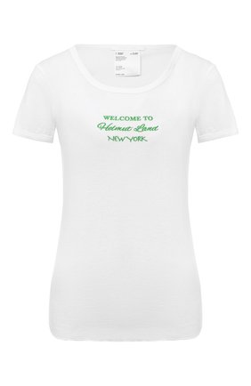 Женская хлопковая футболка HELMUT LANG белого цвета по цене 18350 руб., арт. K06DW508 | Фото 1 Женская хлопковая футболка HELMUT LANG белого цвета, арт. K06DW508 | Фото 1