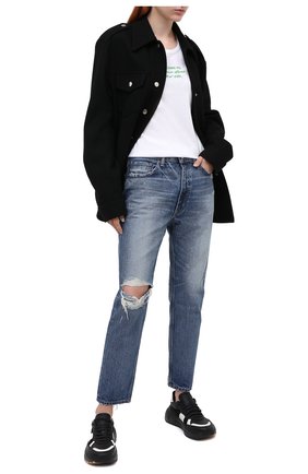 Женская хлопковая футболка HELMUT LANG белого цвета по цене 18350 руб., арт. K06DW508 | Фото 2 Женская хлопковая футболка HELMUT LANG белого цвета, арт. K06DW508 | Фото 2