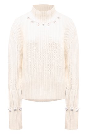 Женский свитер из шерсти и кашемира JW ANDERSON белого цвета по цене 69950 руб., арт. KW0396 YN0006 | Фото 1 Женский свитер из шерсти и кашемира JW ANDERSON белого цвета, арт. KW0396 YN0006 | Фото 1