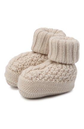 Детские шерстяные пинетки BABY T бежевого цвета по цене 3100 руб., арт. 20AI033SA | Фото 1 Детские шерстяные пинетки BABY T бежевого цвета, арт. 20AI033SA | Фото 1