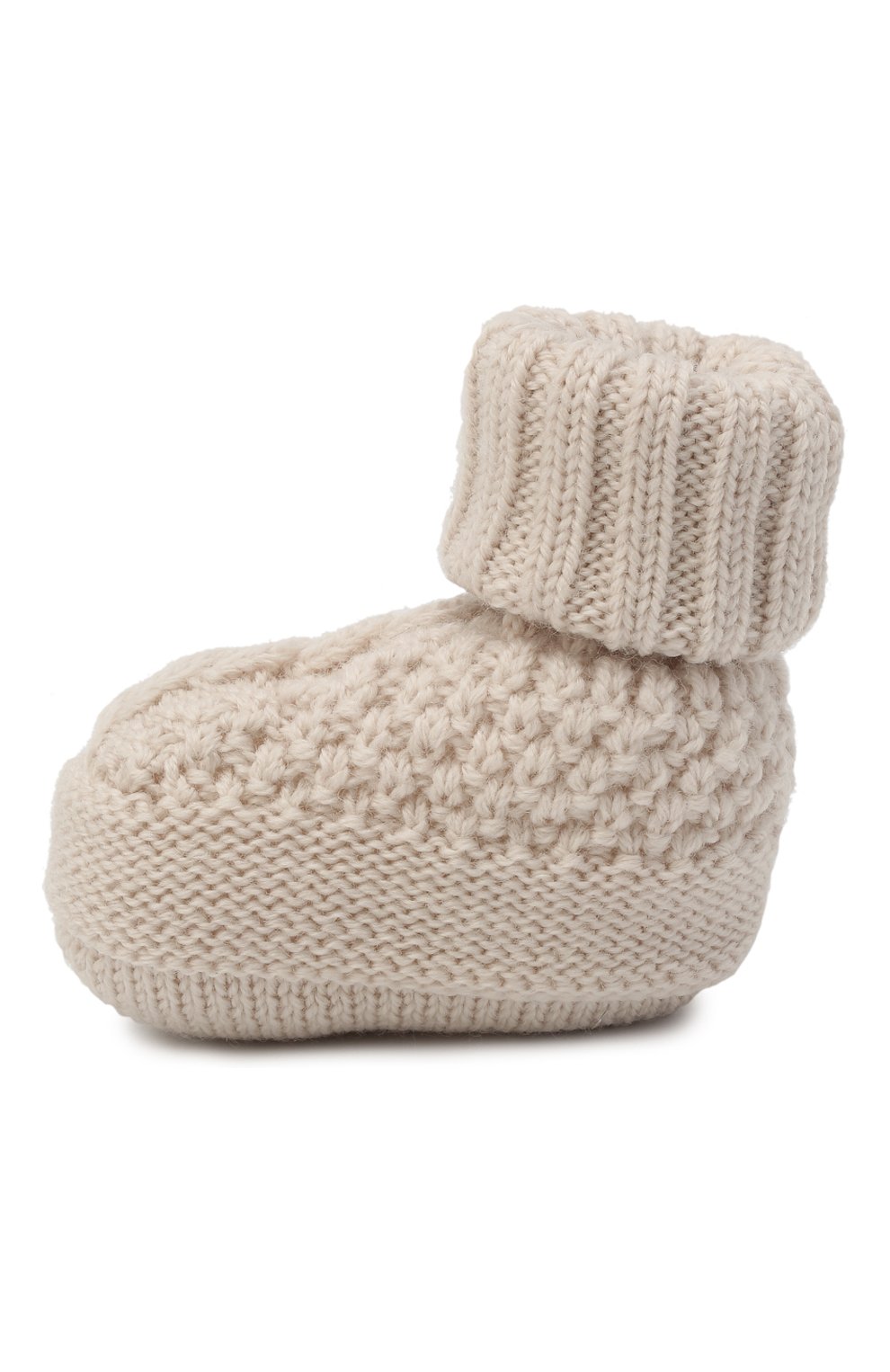 Детские шерстяные пинетки BABY T бежевого цвета по цене 3100 руб., арт. 20AI033SA | Фото 2 Детские шерстяные пинетки BABY T бежевого цвета, арт. 20AI033SA | Фото 2
