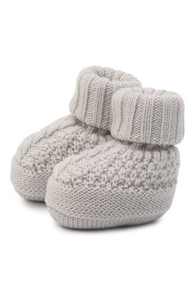 Детские шерстяные пинетки BABY T серого цвета по цене 3100 руб., арт. 20AI033SA | Фото 1 Детские шерстяные пинетки BABY T серого цвета, арт. 20AI033SA | Фото 1